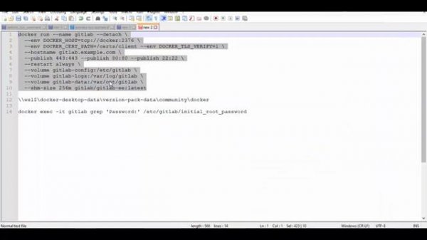 Run GitLab as container in Docker-desktop on Windows