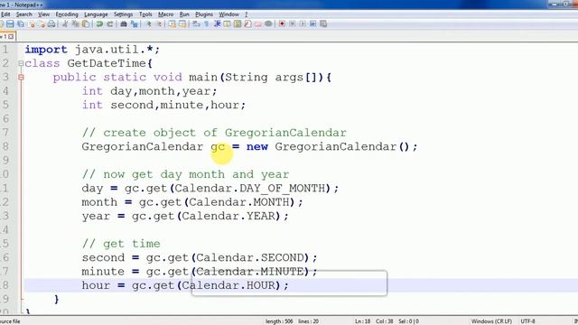 display current date and time in java Example(GregorianCalendar) смотреть онлайн