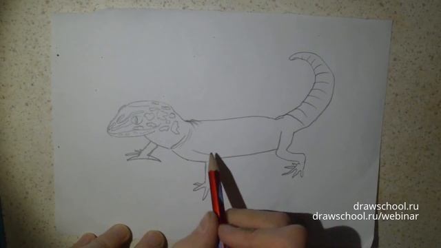 Рисуем гекона за 3 минуты (How to draw a lizard) смотреть онлайн