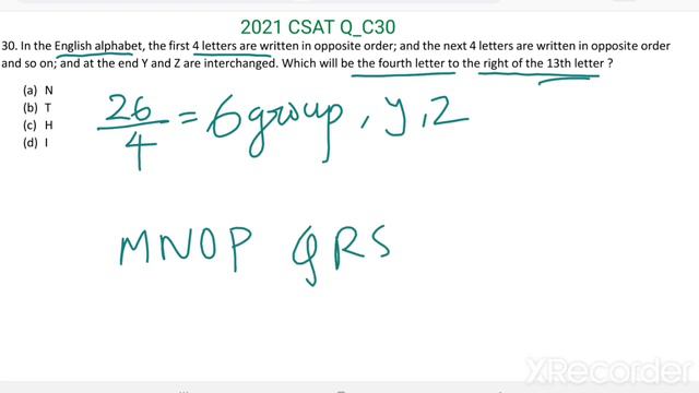 2021_IAS_Qn30. In the English alphabet, the first 4 letters are written in opposite order; and ... смотреть онлайн