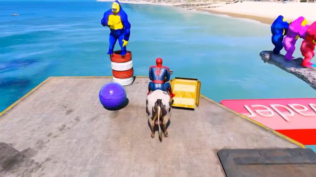 GTA 5 Funny Spiderman Ragdoll Parkour Animals version Jumping смотреть онлайн