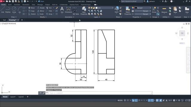 AutoCAD 2023 Practice #4 смотреть онлайн
