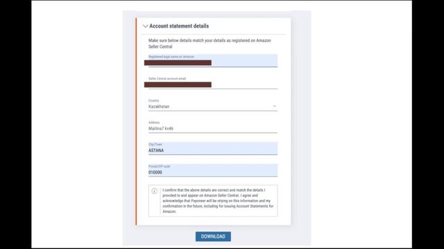 Получение выписки из PAYONEER