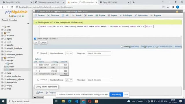 MySQL HAVING Clause Tutorial in Hindi смотреть онлайн