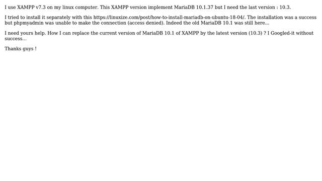 XAMPP upgrade MARIADB 10.1 to 10.3 смотреть онлайн
