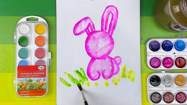 Как нарисовать ЗАЙЧИКА уроки рисования для детей РыбаКит смотреть онлайн