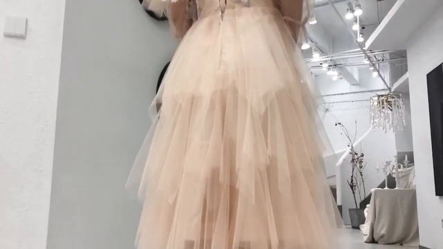 #18 • Бежевые вечерние длинные платья с/без рукавами юбк | Купить в интернет магазине женской одежд