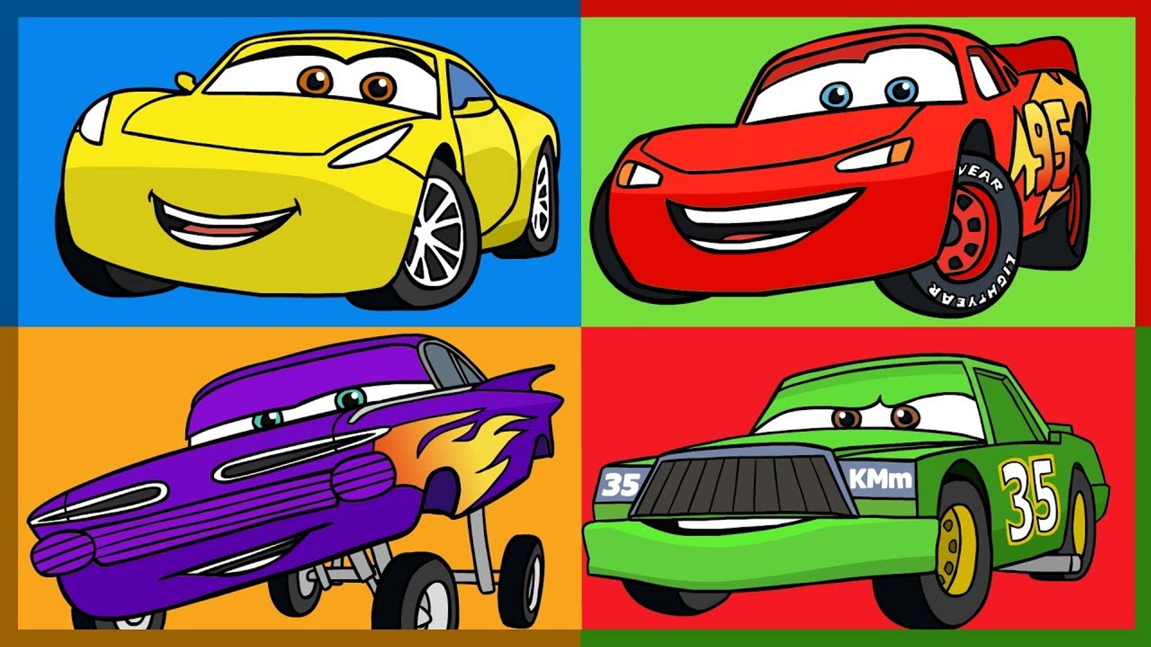 Мультик. Раскраска. Тачки Disney. Учим цвета. смотреть онлайн