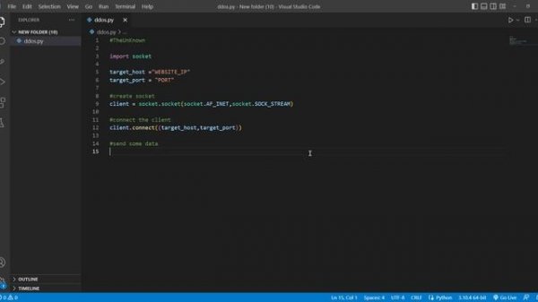 ddos example code in python( Visual Studio Code) #ddos #python