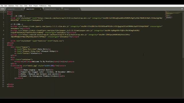 Membuat Halaman Website Profile Dengan Menggabungkan Bahasa Pemrograman HTML, CSS, dan Bootstrap смотреть онлайн