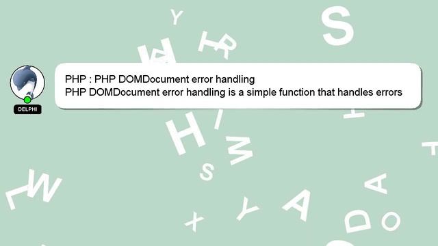 PHP : PHP DOMDocument error handling смотреть онлайн