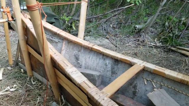 Kayak Form Birch Bark Canoe Construction 4