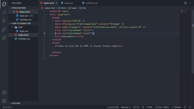 How to Link CSS to HTML in Visual Studio Code смотреть онлайн