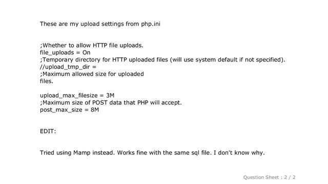 MySQL : phpmyadmin "no data received to import" error, how to fix? смотреть онлайн
