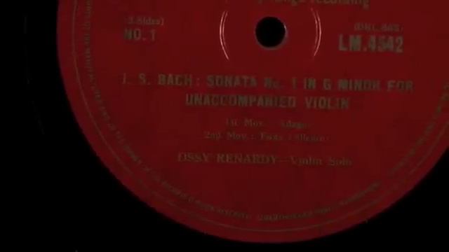 Ossy Renardy Johan Sebastian Bach Sonata no 1 in g minor for unaccompanied violin BWV 1001 recorded смотреть онлайн