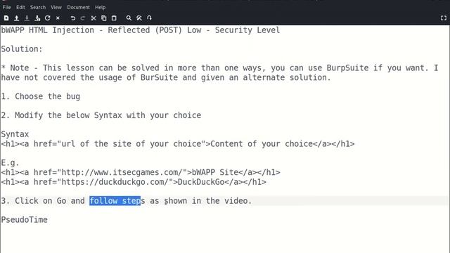 BWAPP HTML Injection Reflected Post Low Level
