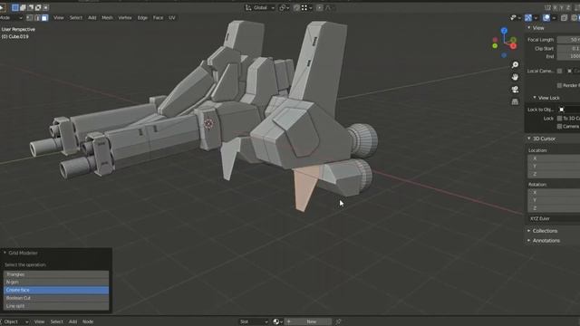 Spacecraft modeling - by Grid Modeler (blender addon) смотреть онлайн