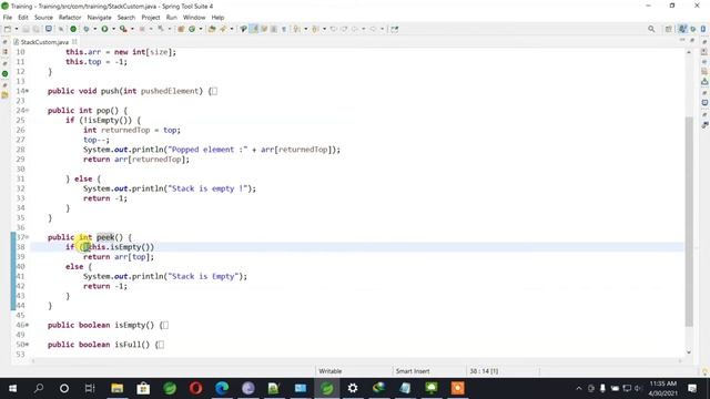 How to implement stack using array in java | Stack Implementation using Array смотреть онлайн