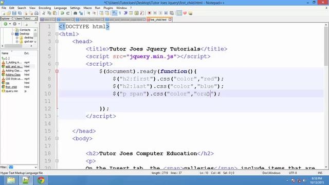 First,Last,Child,nth child in Jquery Tamil смотреть онлайн