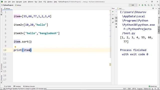 Sort List Items in Python-Python programming for beginners смотреть онлайн