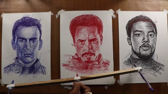 Drawing three different faces at a same time with Pen смотреть онлайн