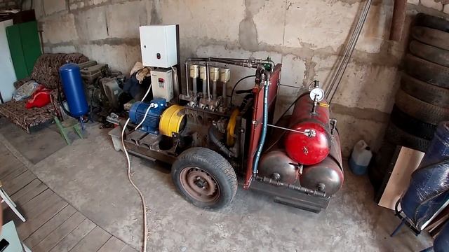 Самодельный компрессор из двс ВАЗ 1 5L смотреть онлайн