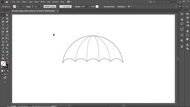 Umbrella Design In Adobe Illustrator cc 2022 | Tutorial смотреть онлайн