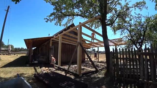 Гараж своими руками из необрезной доски смотреть онлайн