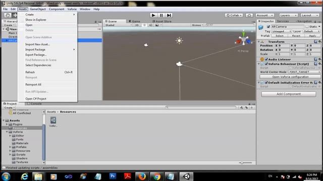 tutorial Unity : Augmented Reality image target touch input for change Scaling and Moving objects смотреть онлайн