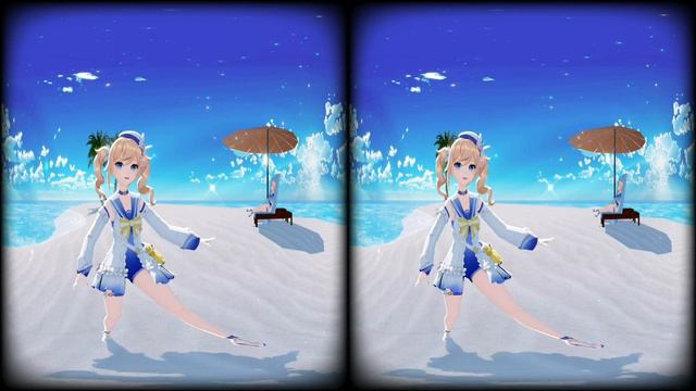 【VR180 Toon】【Barbara(Summertime Sparkle)】Make you happy【Genshin Impact MMD】 смотреть онлайн