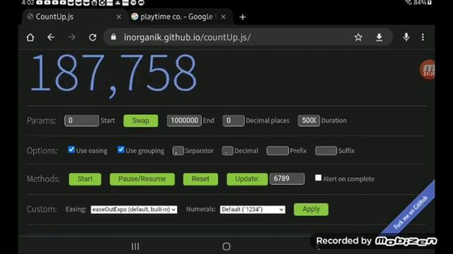 Count To 0 To 1,000,000 In Countup Js.