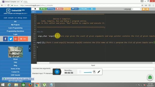 command line arguments in c || command line arguments tutorials | c language смотреть онлайн