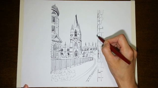 Travel Sketch Oxford/ 여행그림 그리기/ pen drawing watercolor/ 여행스케치/ 펜드로잉 수채화/ easy painting смотреть онлайн