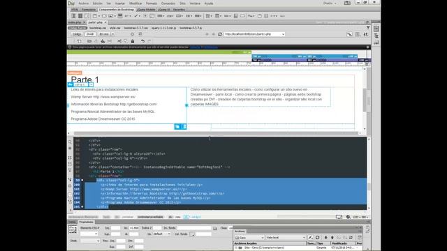 Como realizar sitio bootstrap con Dreamweaver CC 2015 con acceso a bases de datos Parte 8 смотреть онлайн