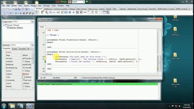 Message Dialog using Lazarus IDE смотреть онлайн