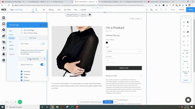 Editing the Individual Product Page in WIX | WIX Website Tutorial | Setting Up WIX Stores смотреть онлайн
