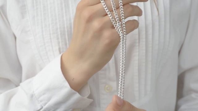 Серебряная цепочка. Панцирное плетение 4 мм (не родий) смотреть онлайн