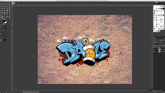 How to Make an Image Spray-Painted on a Brick Wall | GIMP Tutorial смотреть онлайн