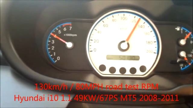 Hyundai i10 1.1 G4HG TEST RPM obroty silnika na autostradzie смотреть онлайн
