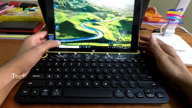 Logitech Multi-Device Bluetooth Wireless Keyboard with Mobile/Tablet Holder | K480 смотреть онлайн