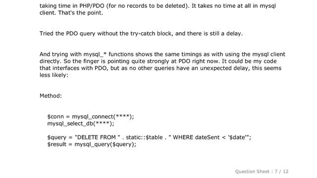 MySQL : PDO DELETE unexpectedly slow when working with millions of rows смотреть онлайн