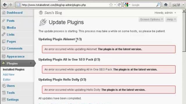 Watch Wordpress how to Update plugins - Wordpress Plugin Update смотреть онлайн