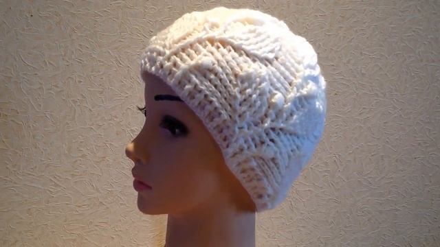 вязаная шапка с листьями крючком смотреть онлайн