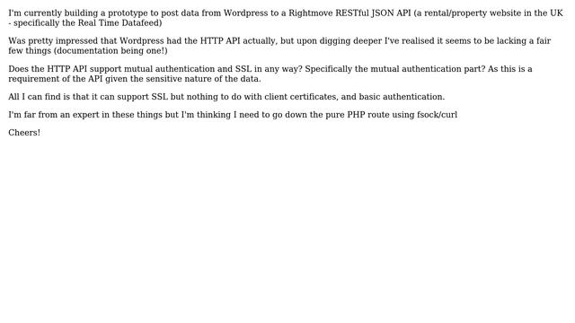 Wordpress: Mutual Authentiction on HTTPS with Wordpress HTTP API? смотреть онлайн