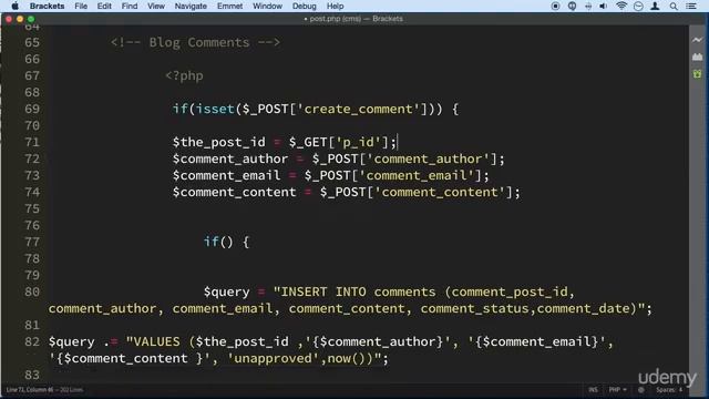 18 Adding Validation to Comments in Post Page - CMS EXTRA FEATURES - PHP COURSE CMS PROJECT смотреть онлайн
