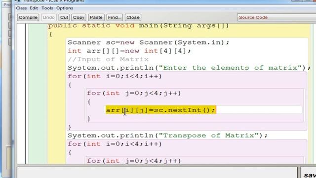 ICSE | Transpose of Matrix | Double Dimensional Arrays | Java смотреть онлайн