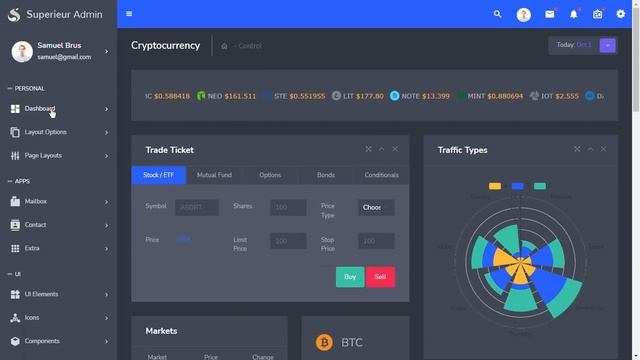 Cryptocurrency Dashboard Bootstrap Admin Template with Dark Theme смотреть онлайн