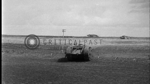 British tanks operating in France during World War I HD Stock Footage смотреть онлайн