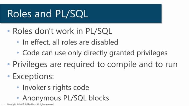 Why Don't Roles Work in PL/SQL? Lesson 1 of 3 смотреть онлайн
