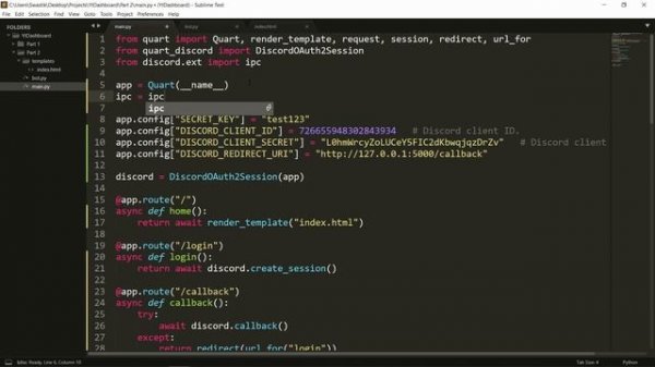 How to make a Discord Bot Dashboard with Python | Part 2 (Using Quart and discord-ext-ipc)